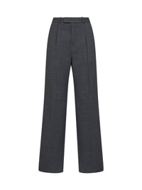 Self Portrait Women Grey Stretch Wool-Blend Tailored Trousers