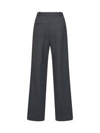 Self Portrait Women Grey Stretch Wool-Blend Tailored Trousers