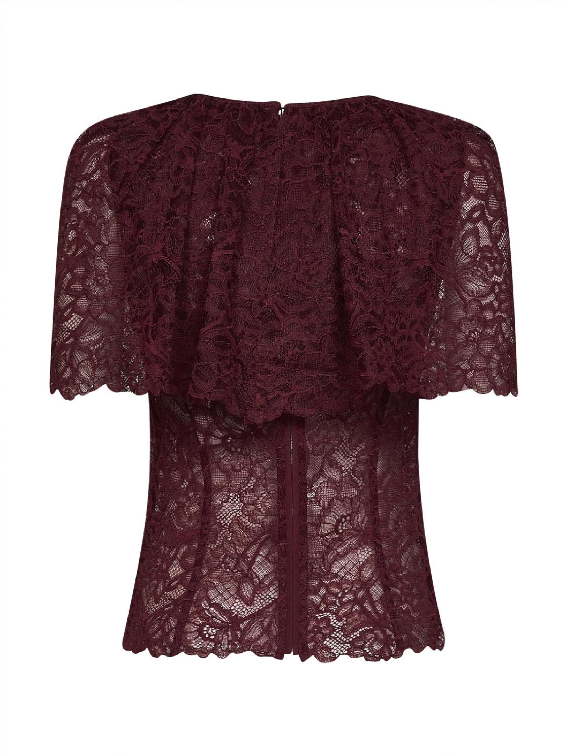 SELF PORTRAIT Self Portrait Women Burgundy Lace Cape Top