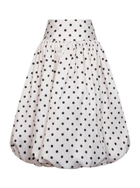 SELF PORTRAIT Self Portrait Women Cream Polka Dot Taffeta Midi Skirt