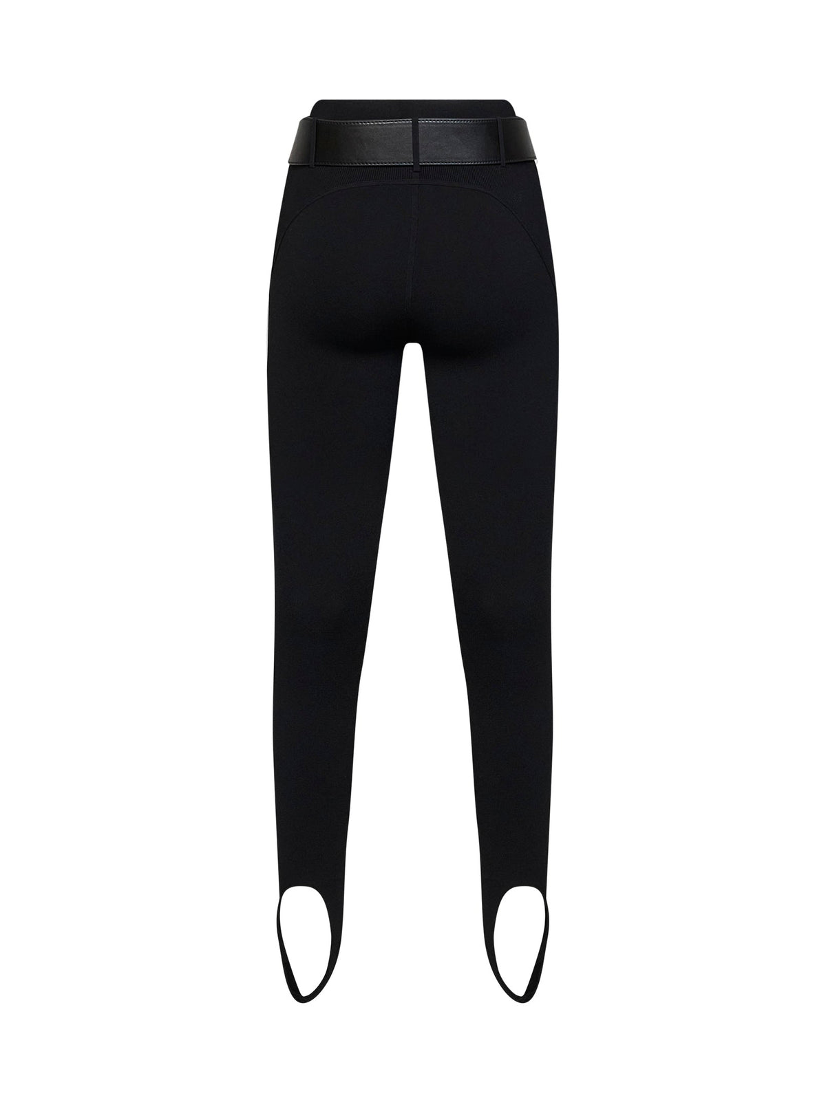 Self Portrait Women Black Compact Knit Stirrup Leggings