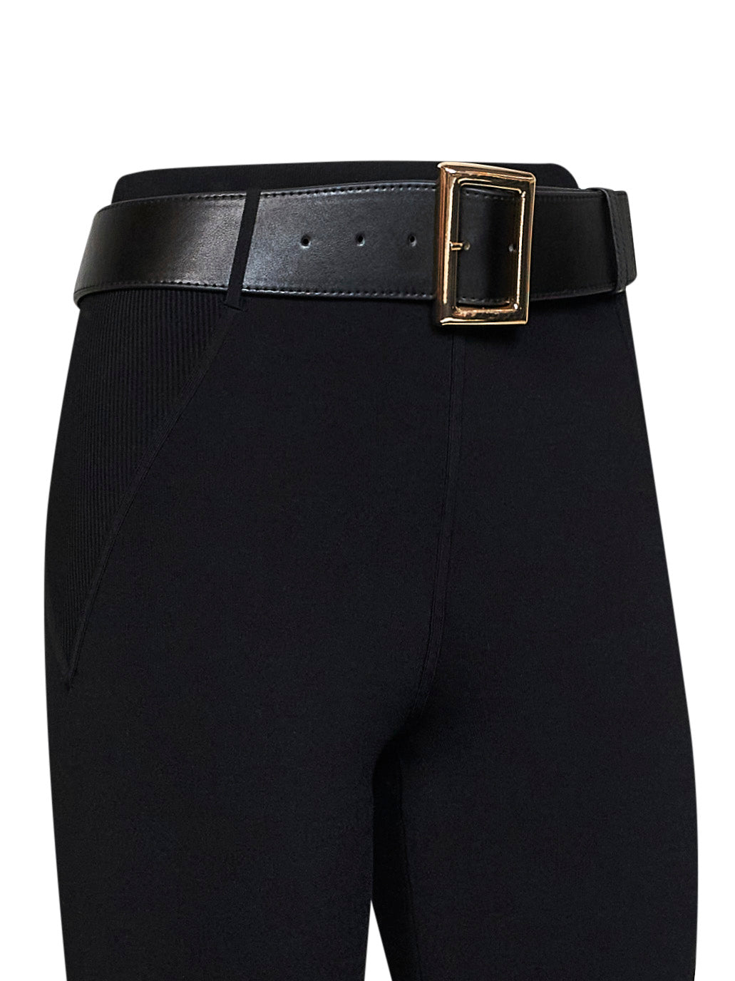 Self Portrait Women Black Compact Knit Stirrup Leggings