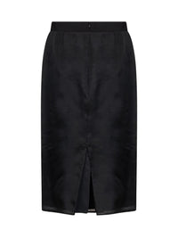 Stella Mccartney Women Black Crystal-Embellished Silk Organza Midi Skirt