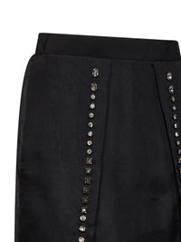 Stella Mccartney Women Black Crystal-Embellished Silk Organza Midi Skirt