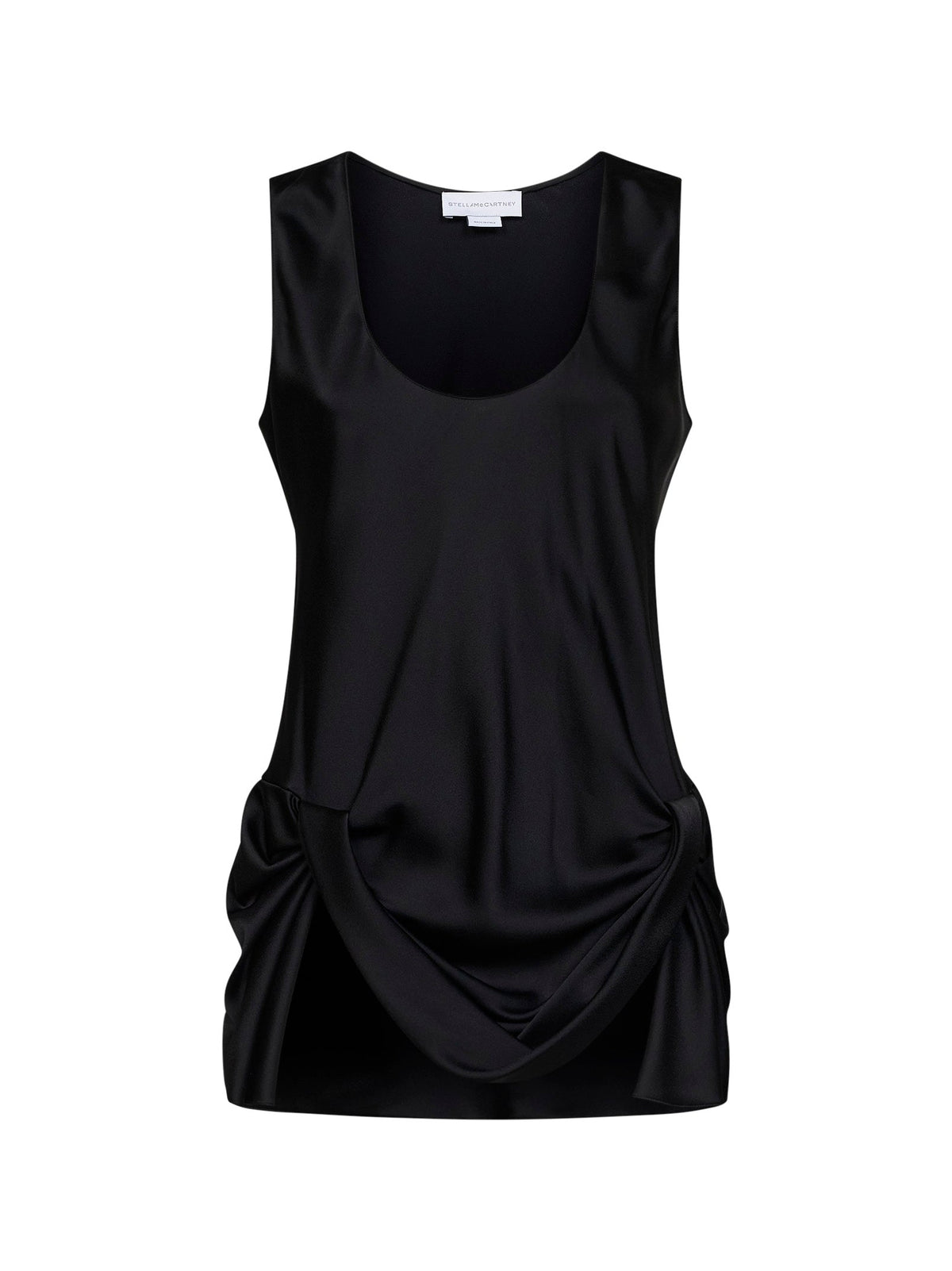STELLA MCCARTNEY Stella Mccartney Women Black Satin Draped Top
