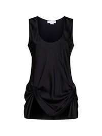 STELLA MCCARTNEY Stella Mccartney Women Black Satin Draped Top
