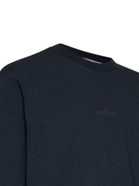 Stone Island Men Blue Organic Cotton Jersey Printed T-Shirt
