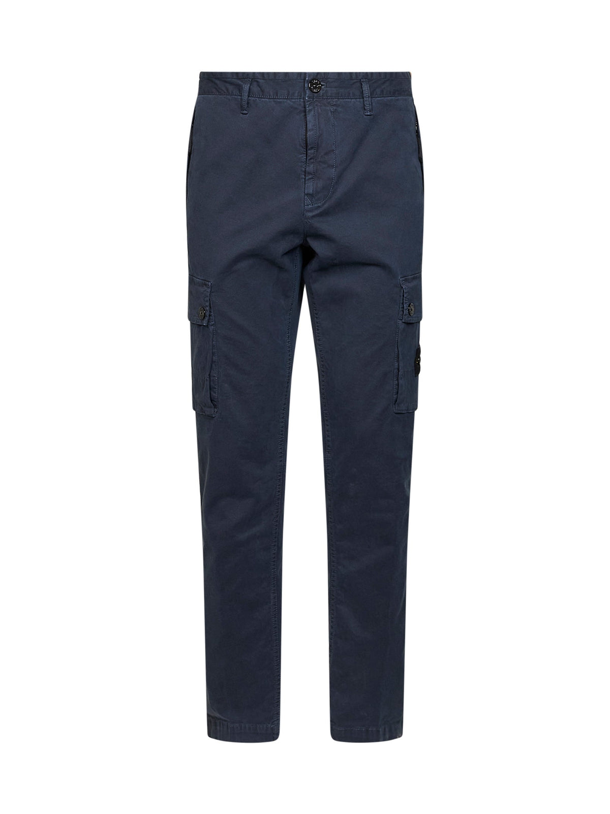 STONE ISLAND Stone Island Men Blue Organic Stretch Broken Twill Cargo Trousers