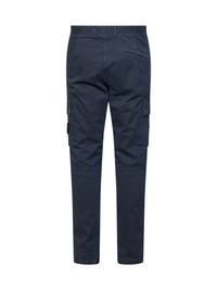 STONE ISLAND Stone Island Men Blue Organic Stretch Broken Twill Cargo Trousers