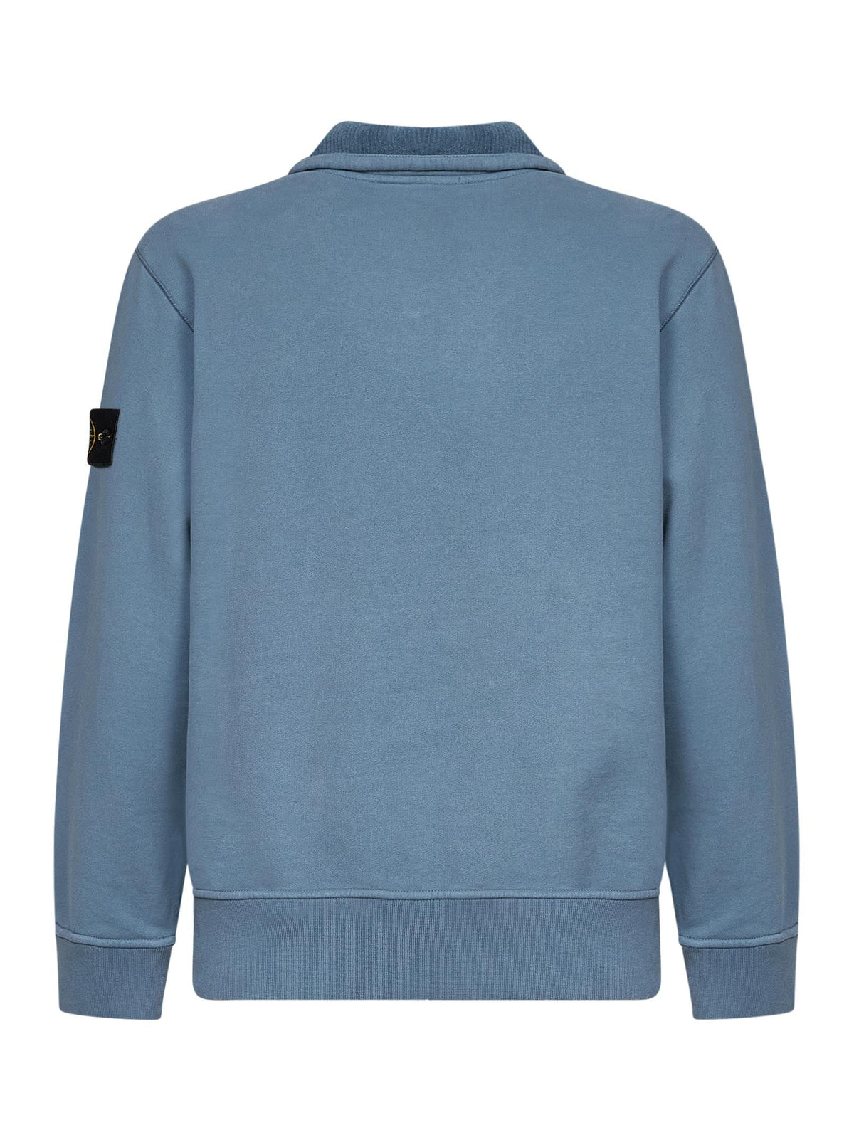 STONE ISLAND Stone Island Men Steel Blue Brushed Organic Cotton Half-Zip Sweatshirt