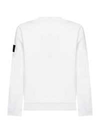 Stone Island Men White Organic Stretch Cotton Crewneck Sweatshirt