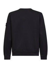 Stone Island Men Black Organic Stretch Cotton Crewneck Sweatshirt