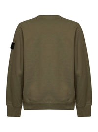 STONE ISLAND Stone Island Men Military Green Organic Stretch Cotton Crewneck Sweatshirt