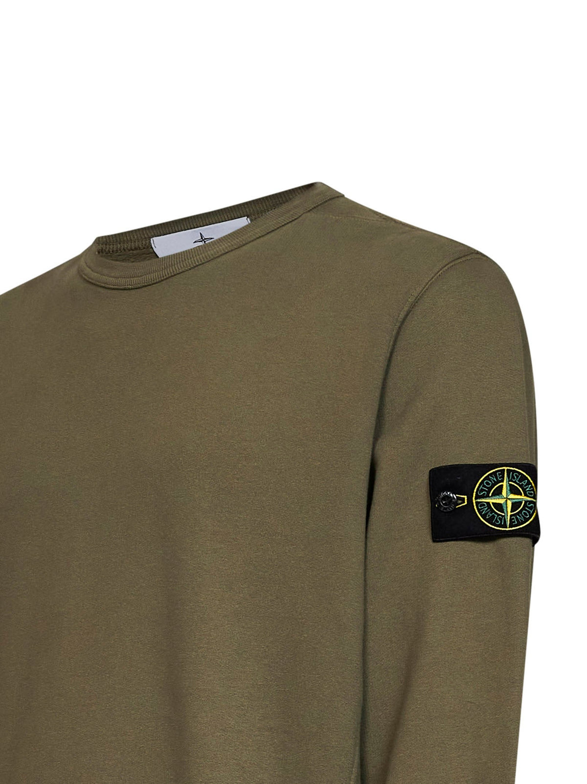 STONE ISLAND Stone Island Men Military Green Organic Stretch Cotton Crewneck Sweatshirt