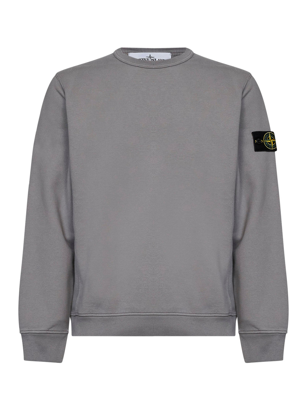 Stone Island Men Grey Organic Stretch Cotton Crewneck Sweatshirt