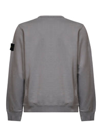 Stone Island Men Grey Organic Stretch Cotton Crewneck Sweatshirt