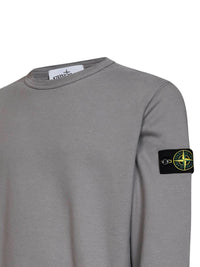Stone Island Men Grey Organic Stretch Cotton Crewneck Sweatshirt