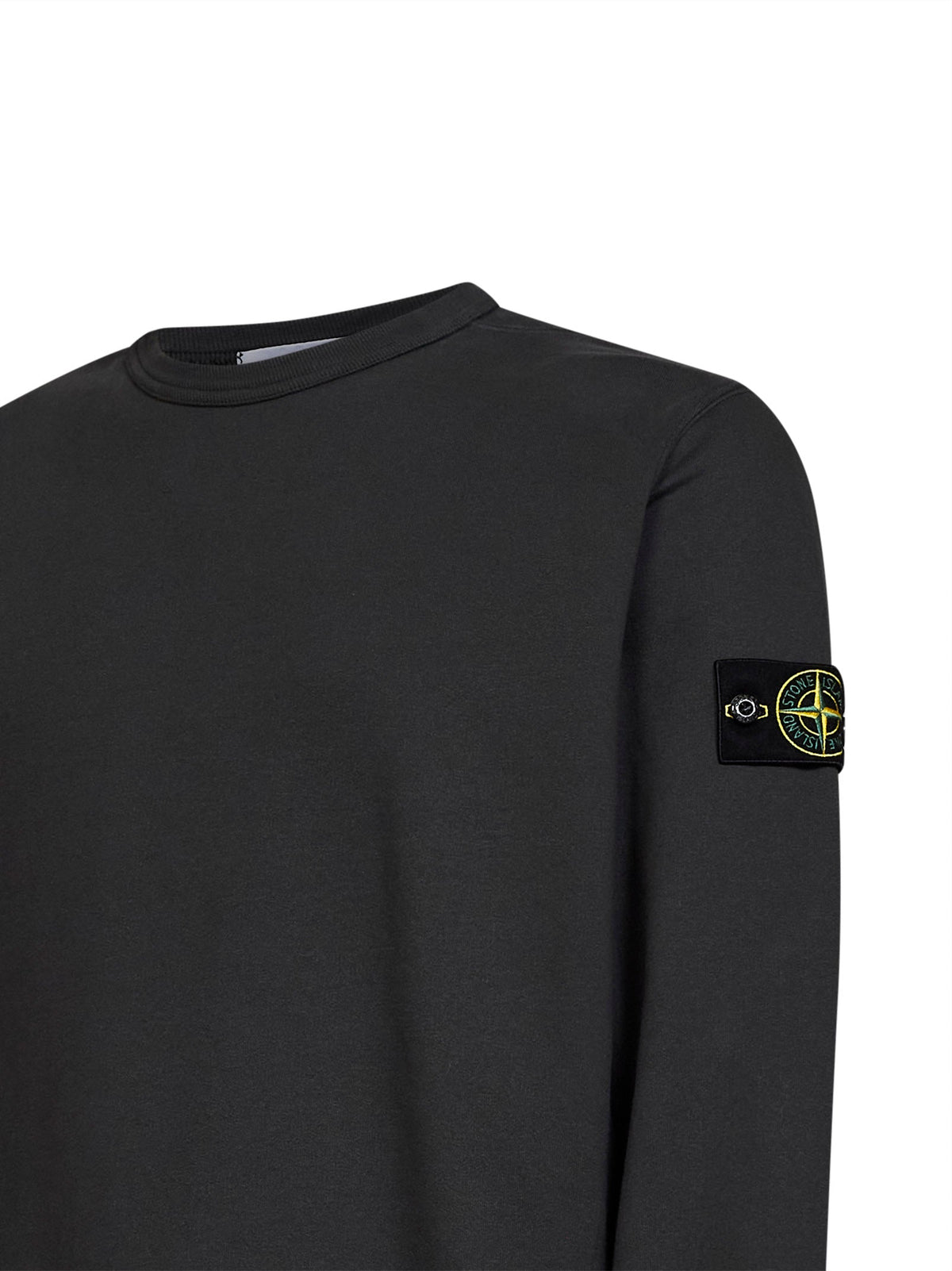 STONE ISLAND Stone Island Men Lead Grey Organic Stretch Cotton Crewneck Sweatshirt
