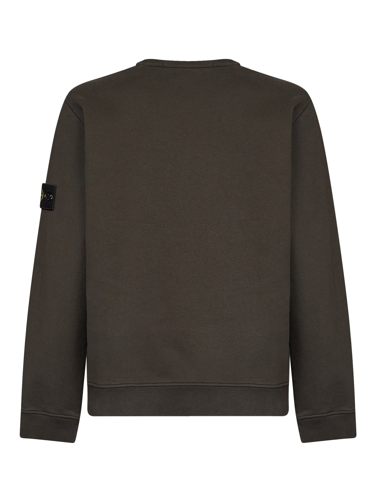 Stone Island Men Coal Grey Organic Stretch Cotton Crewneck Sweatshirt