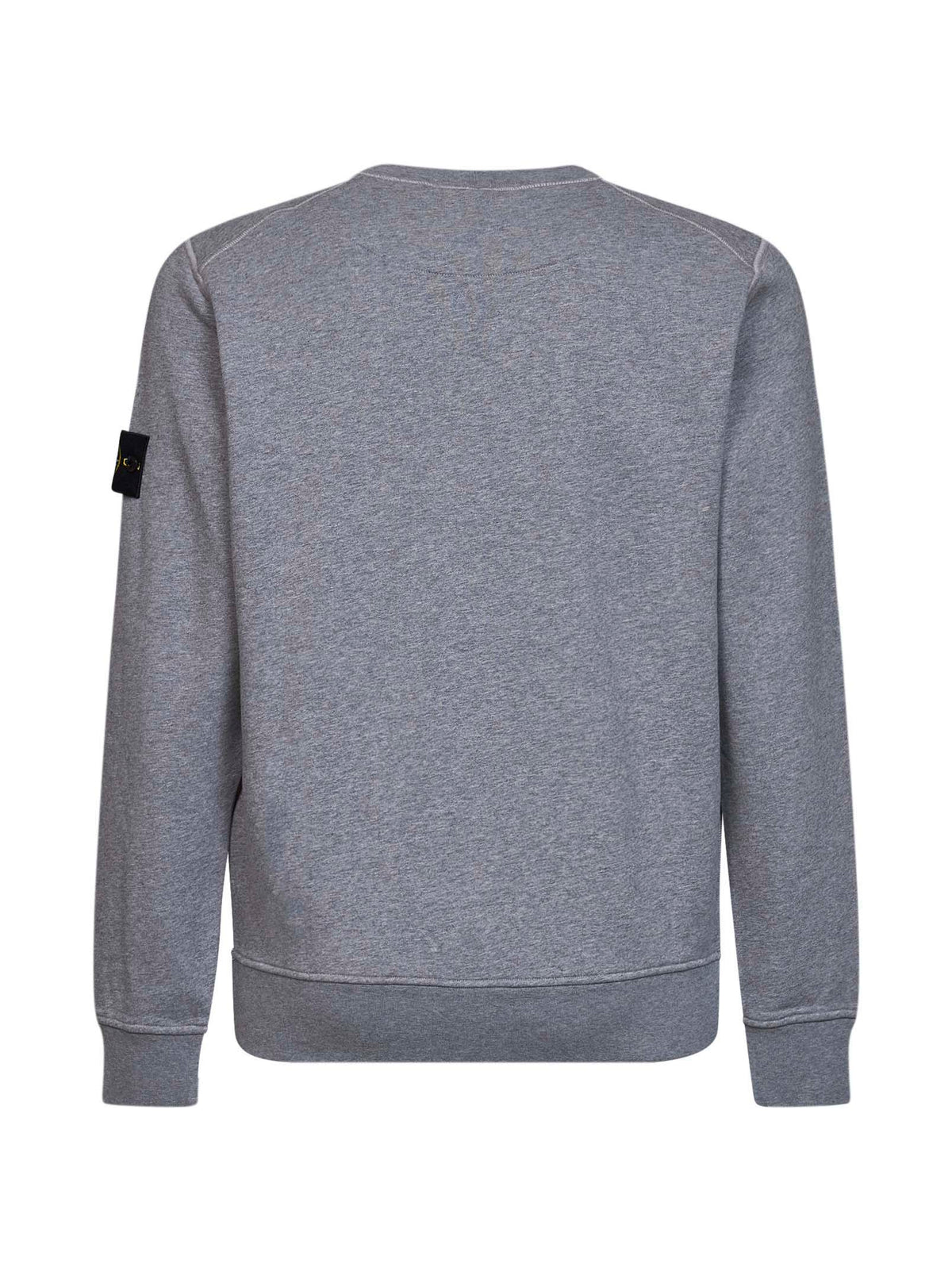 STONE ISLAND Stone Island Men Melange Grey Melange Organic Cotton Crewneck Sweatshirt