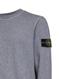 STONE ISLAND Stone Island Men Melange Grey Melange Organic Cotton Crewneck Sweatshirt