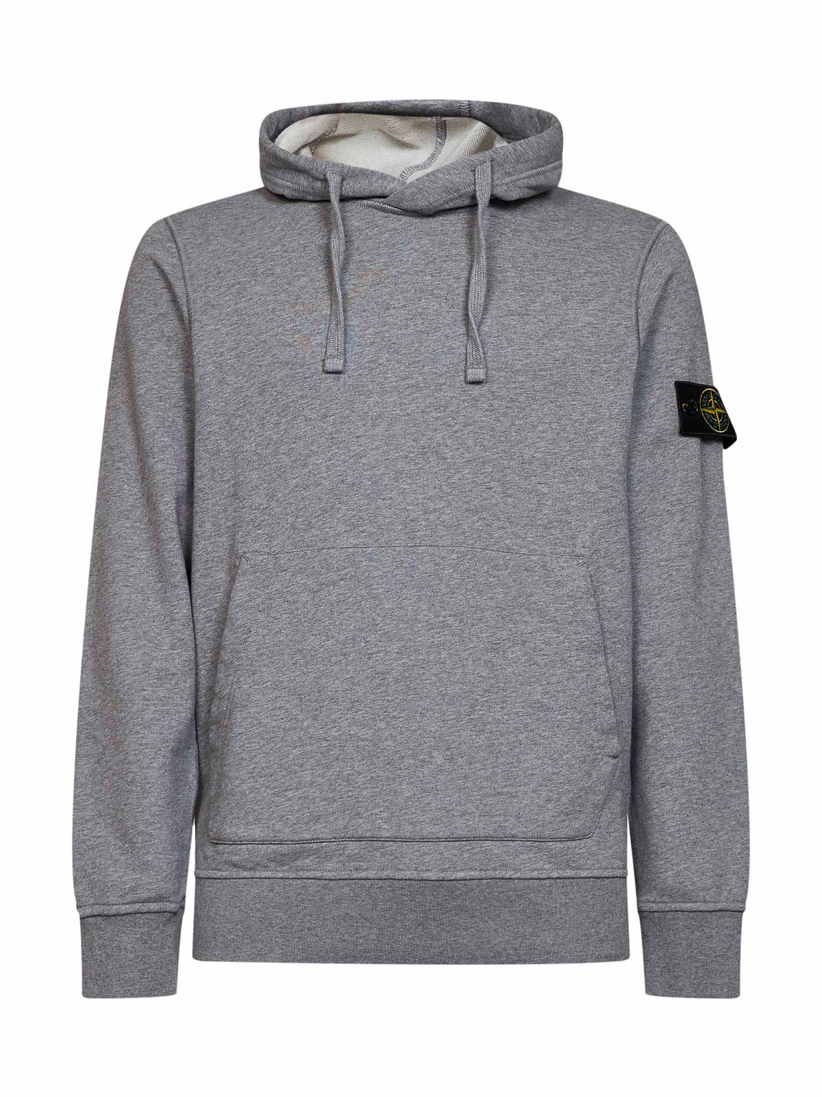 STONE ISLAND Stone Island Men Mélange Grey Mélange Organic Cotton Hoodie