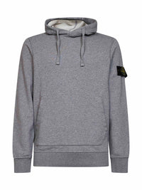 STONE ISLAND Stone Island Men Mélange Grey Mélange Organic Cotton Hoodie