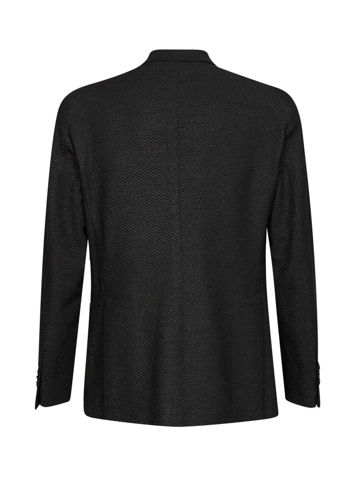 Tagliatore Men Dark Brown Chevron Jacquard Wool-Blend Montecarlo Blazer