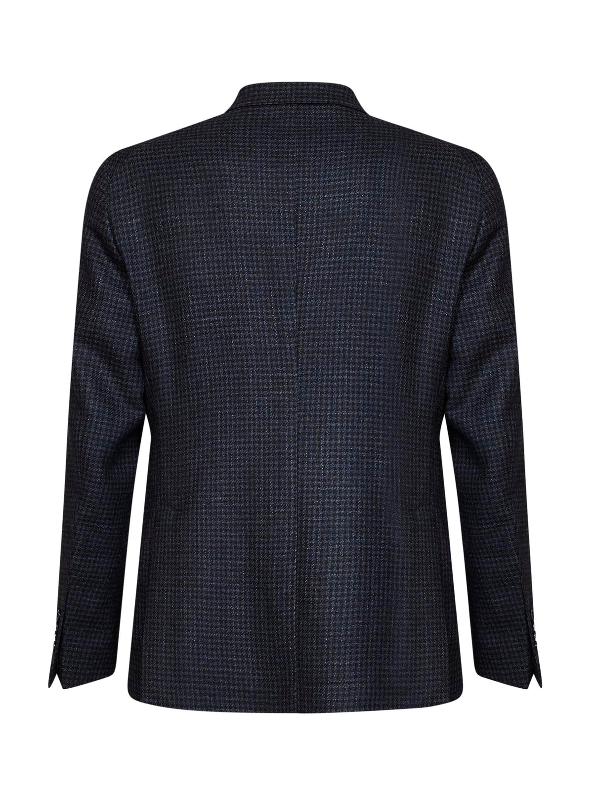 Tagliatore Men Blue Houndstooth Wool And Silk Montecarlo Single-Breasted Blazer