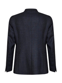Tagliatore Men Blue Houndstooth Wool And Silk Montecarlo Single-Breasted Blazer