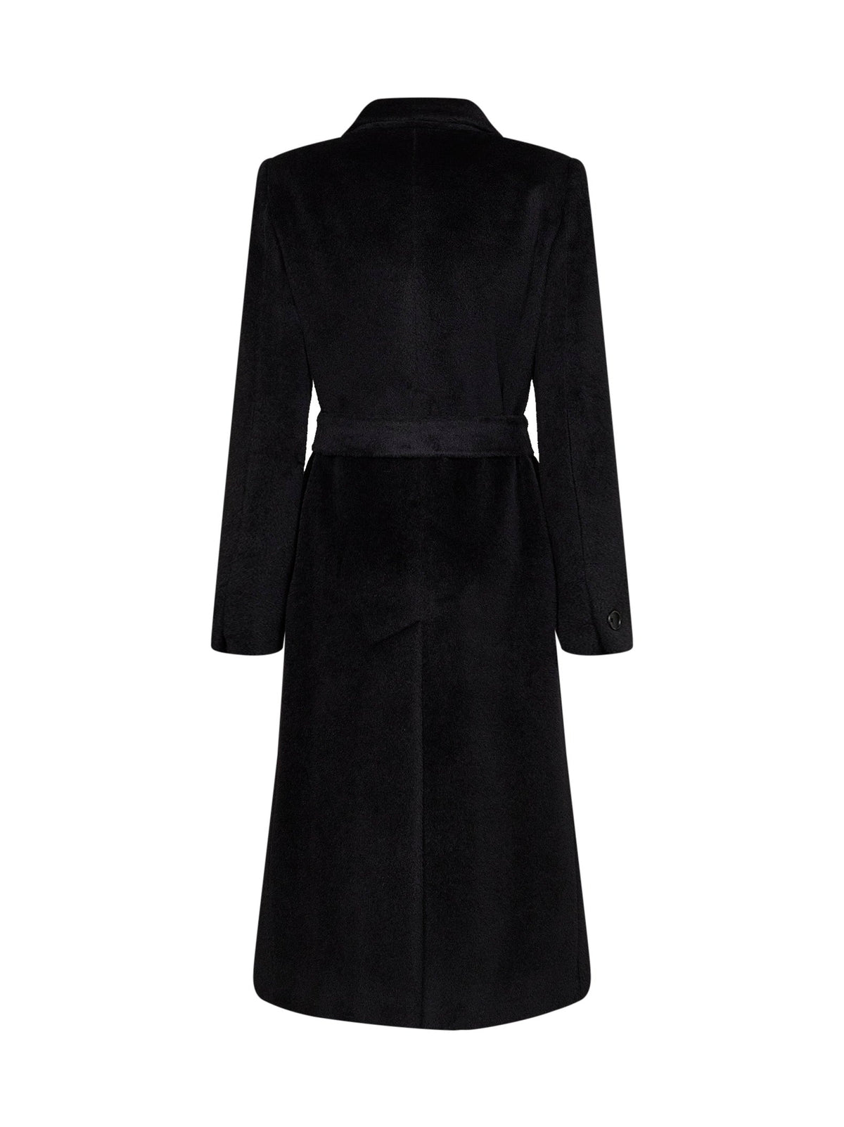 Tagliatore Women Black Alpaca-Blend Beaver Jole Double-Breasted Belted Trench Coat