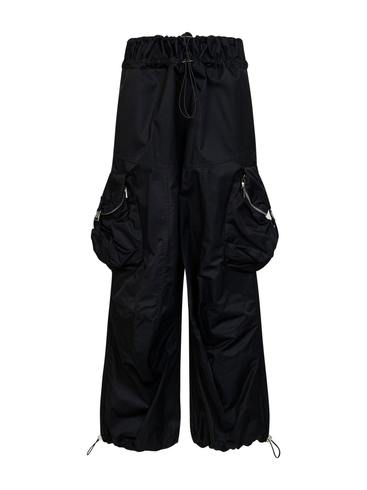The Attico Women Black Overdyed Gabardine Cargo Trousers