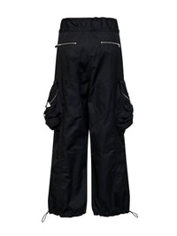 The Attico Women Black Overdyed Gabardine Cargo Trousers