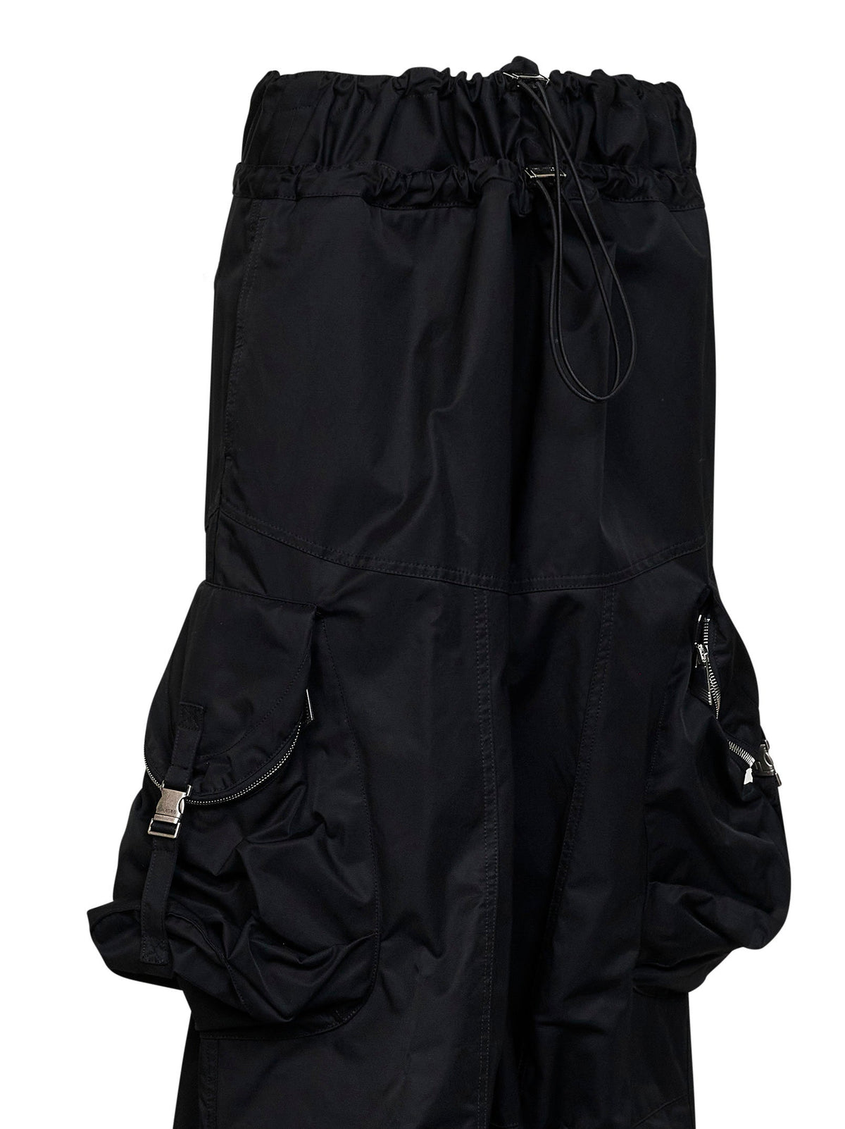 The Attico Women Black Overdyed Gabardine Cargo Trousers