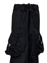 The Attico Women Black Overdyed Gabardine Cargo Trousers