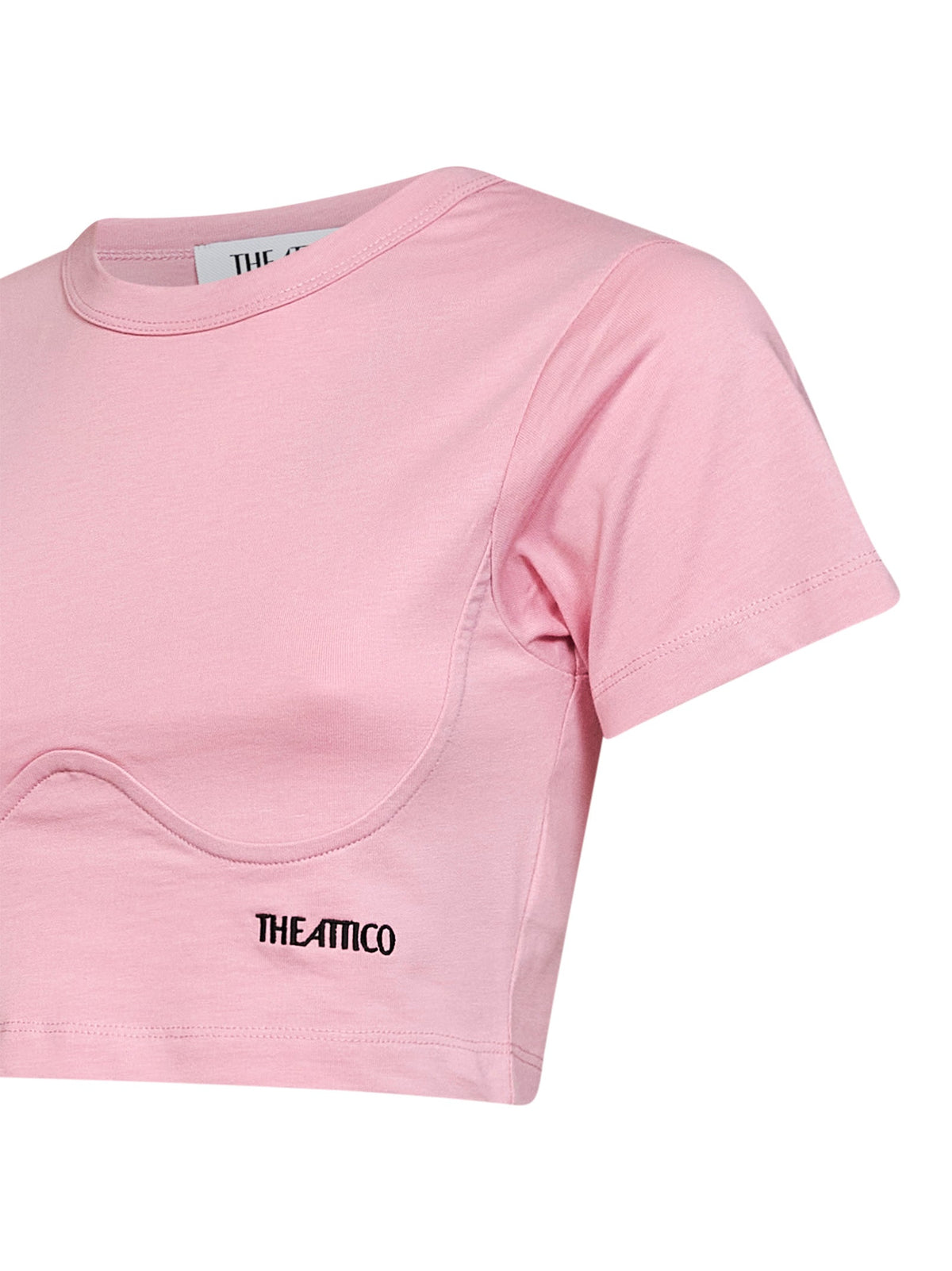 THE ATTICO The Attico Women Light Pink Cotton Jersey Cropped T-Shirt<Br/>