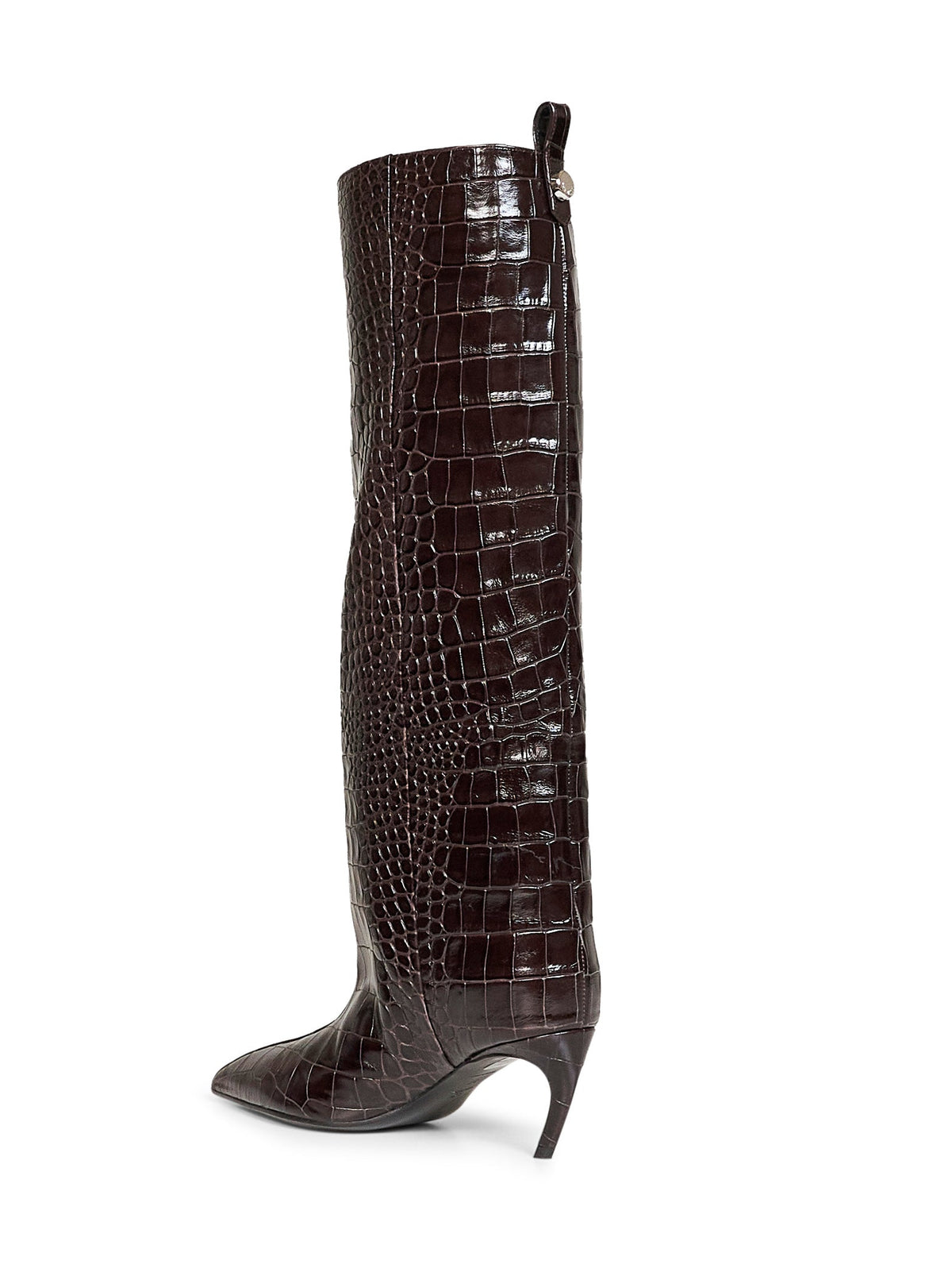 THE ATTICO The Attico Women Dark Brown Croco-Printed Leather "Lea" High Boots
