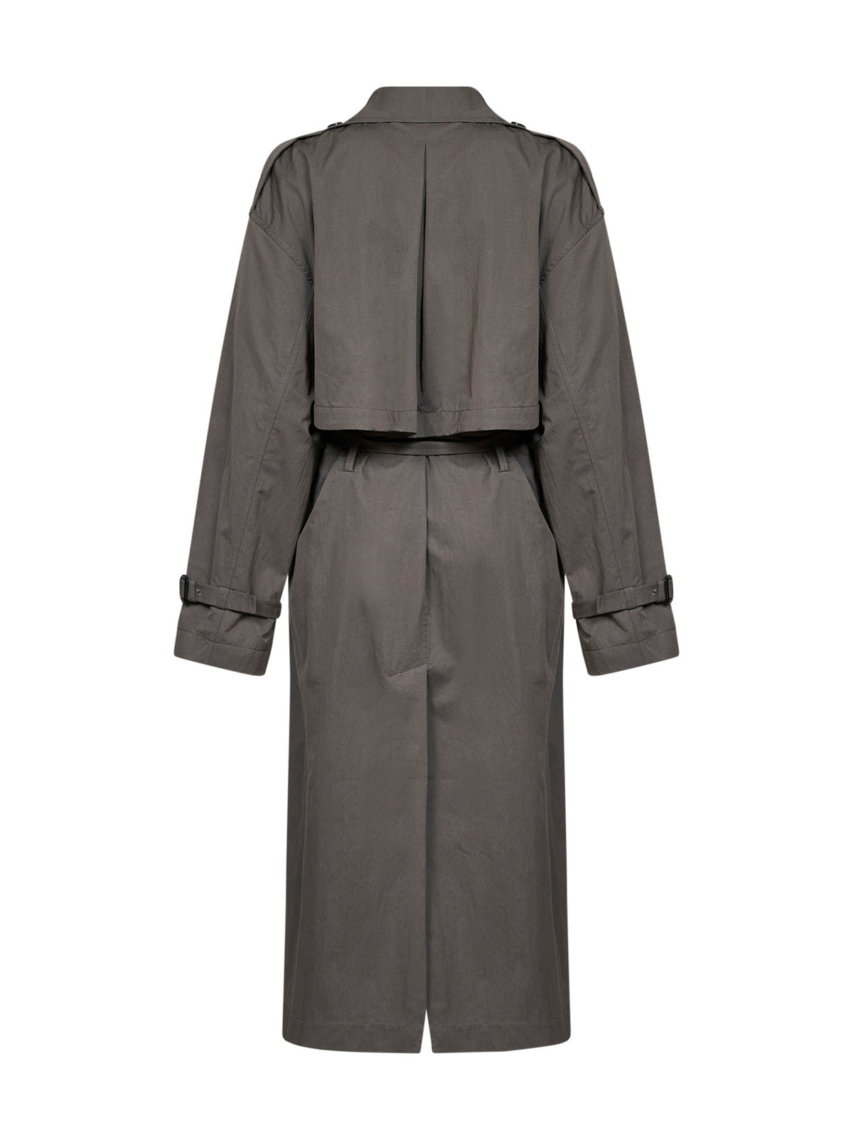 Toteme Women Taupe Crisp Cotton Blend Double-Breasted Trench Coat
