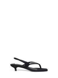 TOTEME Toteme Women Black Satin Flip Flops Slingback Sandals