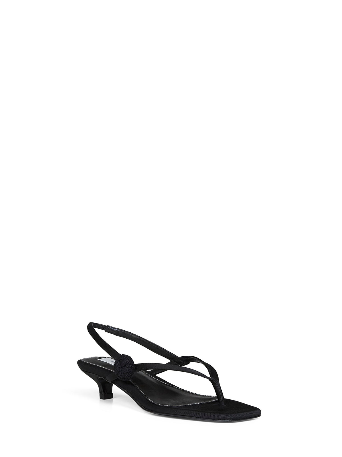 TOTEME Toteme Women Black Satin Flip Flops Slingback Sandals