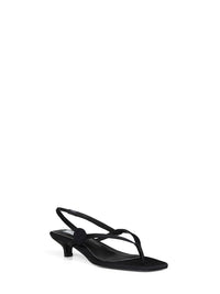 TOTEME Toteme Women Black Satin Flip Flops Slingback Sandals