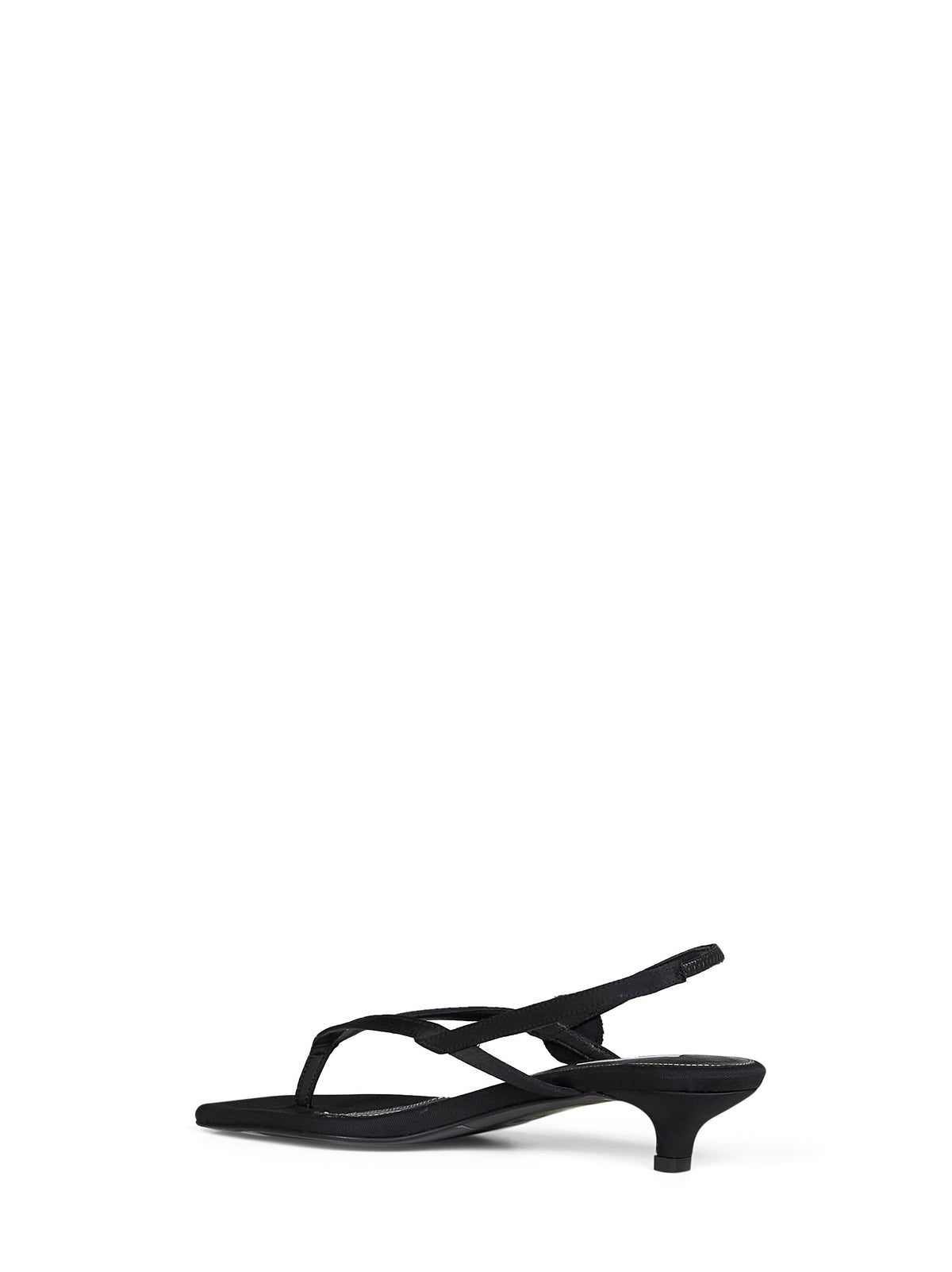 TOTEME Toteme Women Black Satin Flip Flops Slingback Sandals