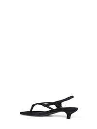 TOTEME Toteme Women Black Satin Flip Flops Slingback Sandals