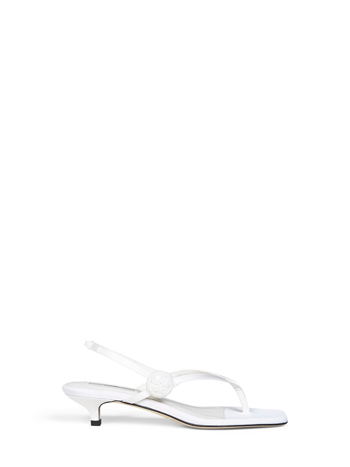 Toteme Women Ecru Satin Flip Flops Slingback Sandals