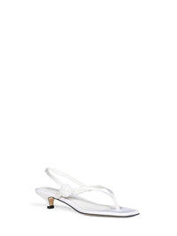 Toteme Women Ecru Satin Flip Flops Slingback Sandals