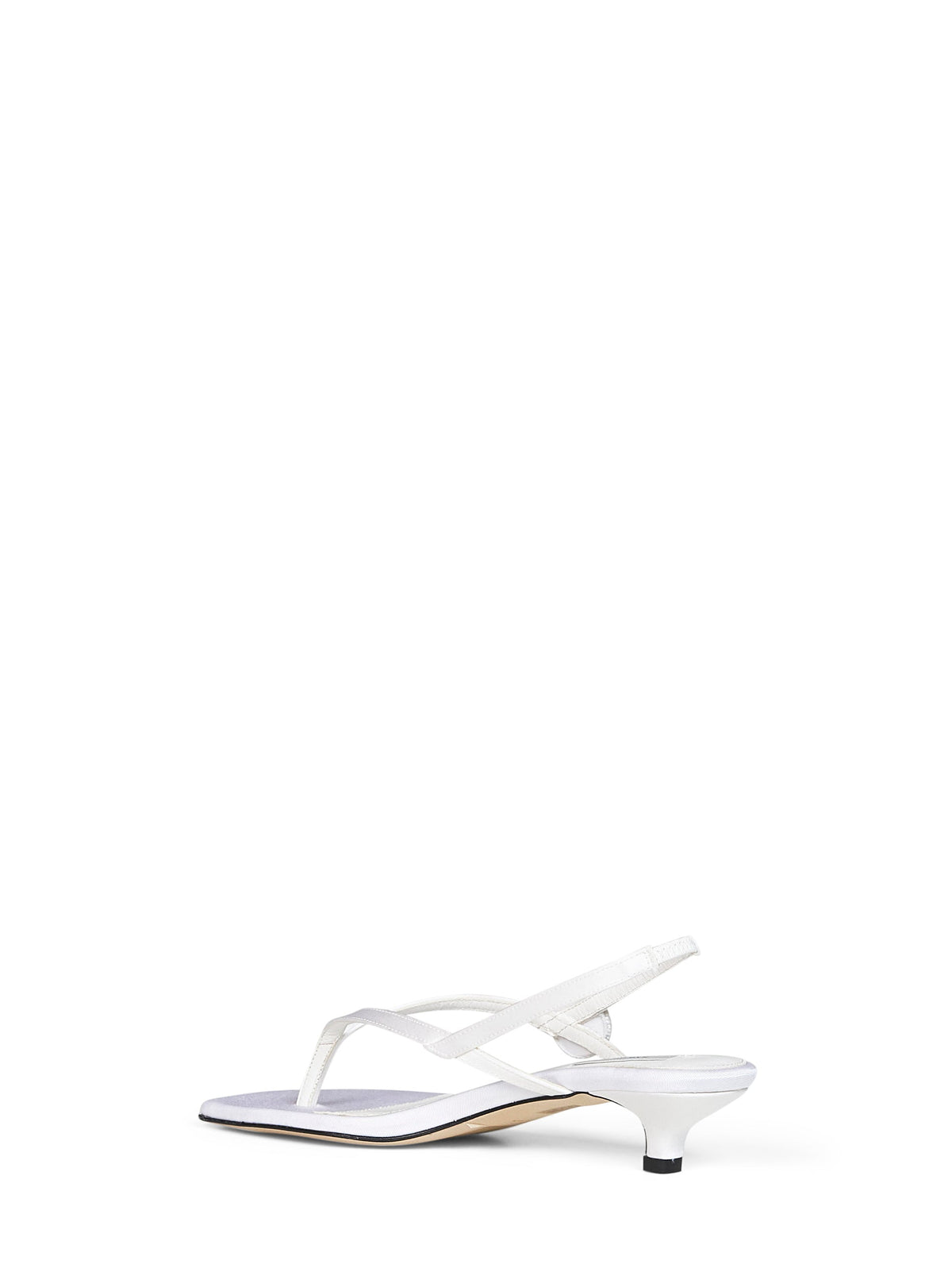 Toteme Women Ecru Satin Flip Flops Slingback Sandals
