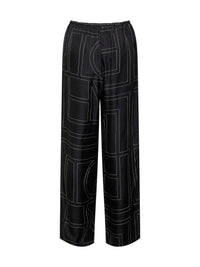 Toteme Women Black Monogram Silk Pj Trousers
