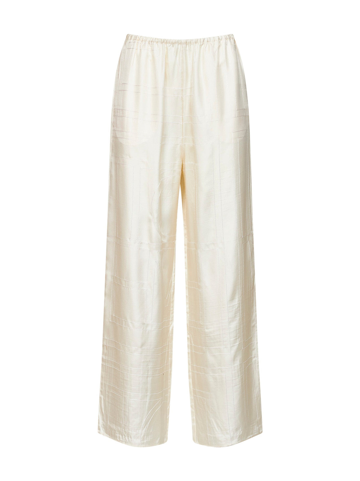 Toteme Women Cream Monogram Silk Pj Trousers