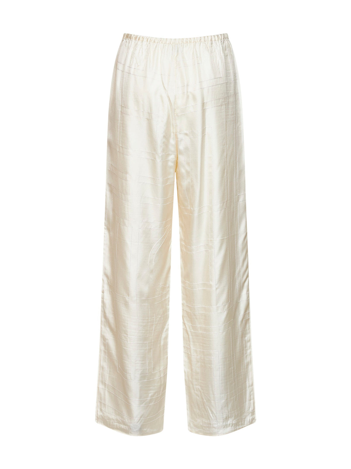 Toteme Women Cream Monogram Silk Pj Trousers