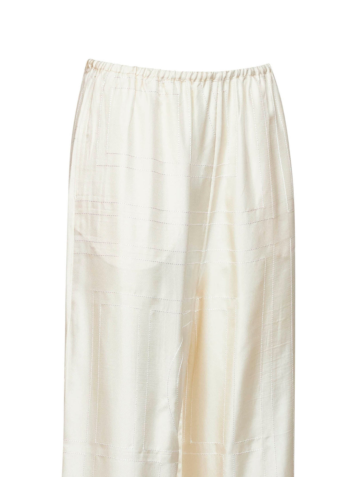 Toteme Women Cream Monogram Silk Pj Trousers